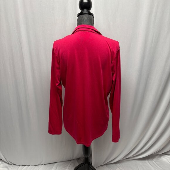 Sport-Tek Top Womens Size Large Fuchsia Long Sleeve Pullover Comfy Activewear - Picture 4 of 9